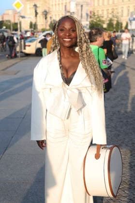 Nikeata Thompson beim Eröffnungsempfang der UFA Filmnächte 2026 auf der Dachterrasse der Bertelsmann Repräsentanz. Berlin, 26.08.2026