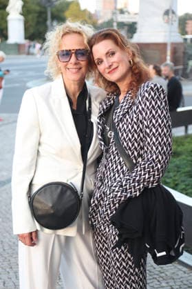 Katja Riemann und Nadine Schori beim Eröffnungsempfang der UFA Filmnächte 2026 auf der Dachterrasse der Bertelsmann Repräsentanz. Berlin, 26.08.2026