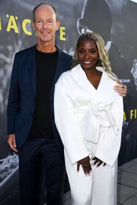 Thomas Rabe und Nikeata Thompson beim Eröffnungsempfang der UFA Filmnächte 2026 auf der Dachterrasse der Bertelsmann Repräsentanz. Berlin, 26.08.2026