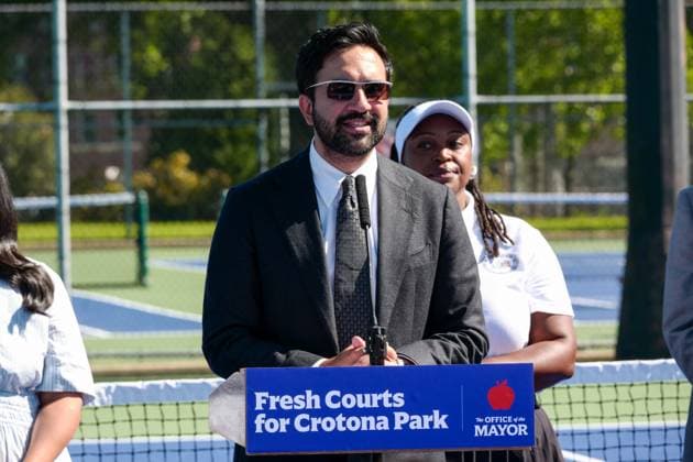 New York, NY- August 26: New York City Mayor Zohran Kwame Mamdani Ribbon Cutting at Ten Newly Resurfaced Tennis Courts In Crotona Park in Bronx New York. Through a partnership with NYJTL, USTA Foundation and Yonex allowing for the Bronx to have their first and only Public Tennis Courts Credit: Camara AdMedia USA - ZUMAa123 20260826_zaa_a123_030 Copyright: xPorterx