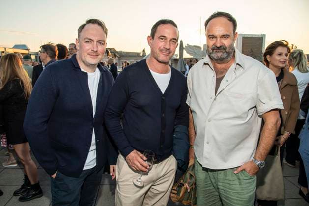 ABB FILMNACHT-Martin Stange, Soenke Moehring und Tom Keune zu Gast beim Eroeffnungsempfang zu den UFA Filmnaechten 2026 auf der Dachterrasse der Bertelsmann Repraesentanz am 26.AUGUST 2026 in Berlin Berlin Deutschland