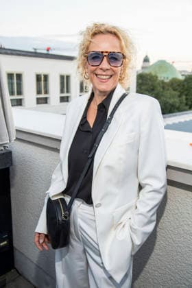 ABB FILMNACHT- Katja Riemann zu Gast beim Eroeffnungsempfang zu den UFA Filmnaechten 2026 auf der Dachterrasse der Bertelsmann Repraesentanz am 26.AUGUST 2026 in Berlin Berlin Deutschland