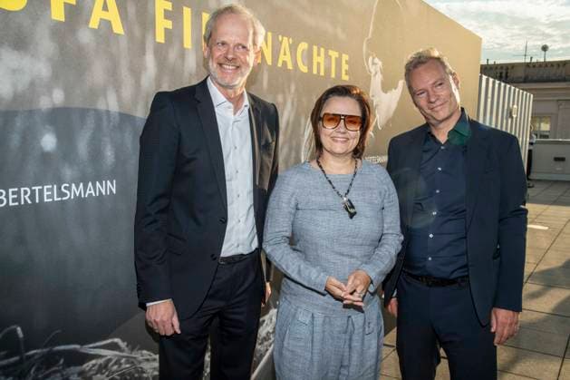ABB FILMNACHT- Michelle Muentefering mit Begleitung zu Gast beim Eroeffnungsempfang zu den UFA Filmnaechten 2026 auf der Dachterrasse der Bertelsmann Repraesentanz am 26.AUGUST 2026 in Berlin Berlin Deutschland
