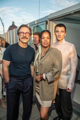 ABB FILMNACHT- Aleksandar Jovanovic, Jane Chirwa und Sebastian Schneider zu Gast beim Eroeffnungsempfang zu den UFA Filmnaechten 2026 auf der Dachterrasse der Bertelsmann Repraesentanz am 26.AUGUST 2026 in Berlin Berlin Deutschland