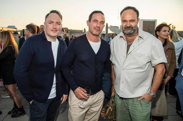 ABB FILMNACHT-Martin Stange, Soenke Moehring und Tom Keune zu Gast beim Eroeffnungsempfang zu den UFA Filmnaechten 2026 auf der Dachterrasse der Bertelsmann Repraesentanz am 26.AUGUST 2026 in Berlin Berlin Deutschland