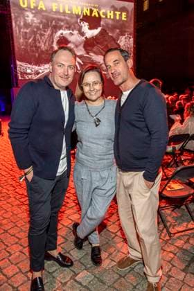 ABB FILMNACHT-Martin Stange Michelle Muenteferin, Soenke Moehring zu Gast beim Eroeffnungsempfang zu den UFA Filmnaechten 2026 auf der Dachterrasse der Bertelsmann Repraesentanz am 26.AUGUST 2026 in Berlin Berlin Deutschland