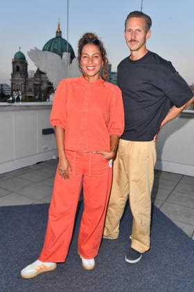 Amy Mussul und Rick Okon Eröffnungsempfang der UFA Filmnächte 2026 Dachterrasse der Bertelsmann Repräsentanz Berlin 26. August 2026