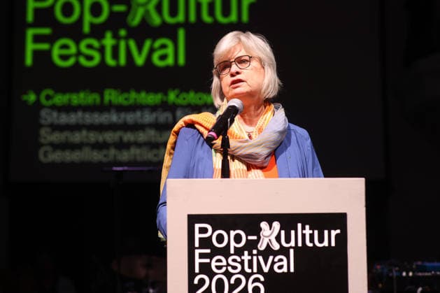 Eröffnung Cerstin-Ullrike Richter-Kotowski Staatssekretärin für Kultur der Berliner Senatsverwaltung für Kultur und Gesellschaftlichen Zusammenhalt, Berlin Silent Green POP-Kultur Festival 26 Cerstin-Ullrike Richter-Kotowski Staatssekretärin für Kultur der Berliner Senatsverwaltung für Kultur und Gesellschaftlichen Zusammenhalt