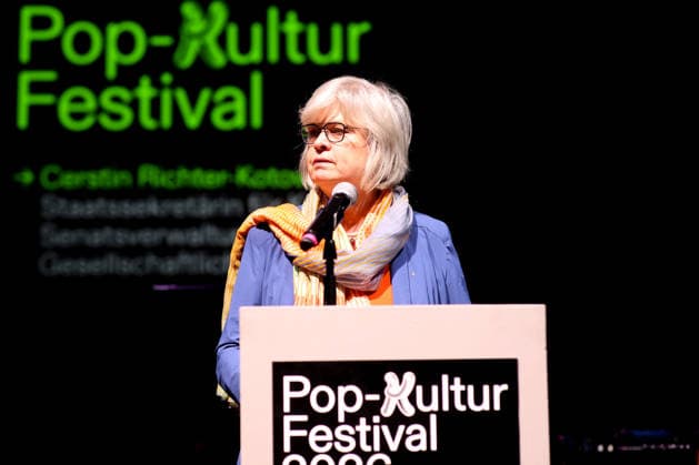Eröffnung Cerstin-Ullrike Richter-Kotowski Staatssekretärin für Kultur der Berliner Senatsverwaltung für Kultur und Gesellschaftlichen Zusammenhalt, Berlin Silent Green POP-Kultur Festival 26 Cerstin-Ullrike Richter-Kotowski Staatssekretärin für Kultur der Berliner Senatsverwaltung für Kultur und Gesellschaftlichen Zusammenhalt