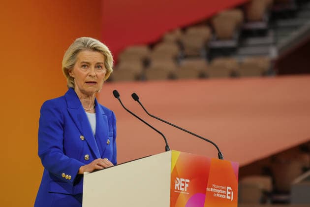 La REF 2026 Aurelien Morissard MAXPPP MAXPPP Paris August 27, 2026 Ursula von der Leyen, President of the European Commission, during the La REF 2026 meeting of French entrepreneurs, organized by the MEDEF, France’s main employers’ federation, at the Roland Garros venue in Paris on August 27, 2026 Aurelien Morissard MAXPPP Paris France  Copyright: xMAXPPPxAurelienxMorissard MAXPPPx MOR202608273873 MOR202608273873