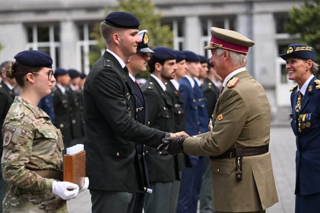 Graduation Ceremony for Final-Year Officer Cadets at the Royal Military Academy 2026 BRUSSELS, BELGIUM - AUGUST 27 : Graduation Ceremony for Final-Year Officer Cadets at the Royal Military Academy. King Philippe, Queen Mathilde, and Her Royal Highness Princess Elisabeth attended the graduation ceremony for final-year officer cadets at the Royal Military Academy. Graduates from the 176th Polytechnic Class, the 162nd Class in Social and Military Sciences (to which Prince Gabriel belongs), and various classes from the Special Division were honored during the ceremony on August 27, 2026 in Brussels, Belgium, 27 08 2026 Brussels Belgium  Copyright: xDidierxLebrunx