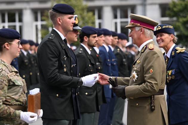 Graduation Ceremony for Final-Year Officer Cadets at the Royal Military Academy 2026 BRUSSELS, BELGIUM - AUGUST 27 : Graduation Ceremony for Final-Year Officer Cadets at the Royal Military Academy. King Philippe, Queen Mathilde, and Her Royal Highness Princess Elisabeth attended the graduation ceremony for final-year officer cadets at the Royal Military Academy. Graduates from the 176th Polytechnic Class, the 162nd Class in Social and Military Sciences (to which Prince Gabriel belongs), and various classes from the Special Division were honored during the ceremony on August 27, 2026 in Brussels, Belgium, 27 08 2026 Brussels Belgium  Copyright: xDidierxLebrunx