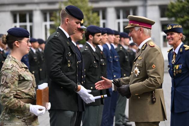 Graduation Ceremony for Final-Year Officer Cadets at the Royal Military Academy 2026 BRUSSELS, BELGIUM - AUGUST 27 : Graduation Ceremony for Final-Year Officer Cadets at the Royal Military Academy. King Philippe, Queen Mathilde, and Her Royal Highness Princess Elisabeth attended the graduation ceremony for final-year officer cadets at the Royal Military Academy. Graduates from the 176th Polytechnic Class, the 162nd Class in Social and Military Sciences (to which Prince Gabriel belongs), and various classes from the Special Division were honored during the ceremony on August 27, 2026 in Brussels, Belgium, 27 08 2026 Brussels Belgium  Copyright: xDidierxLebrunx