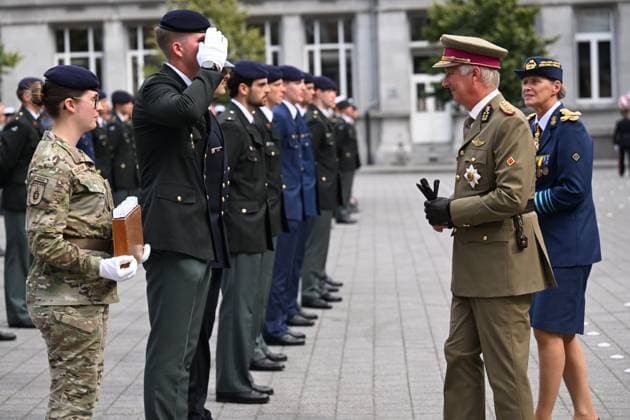 Graduation Ceremony for Final-Year Officer Cadets at the Royal Military Academy 2026 BRUSSELS, BELGIUM - AUGUST 27 : Graduation Ceremony for Final-Year Officer Cadets at the Royal Military Academy. King Philippe, Queen Mathilde, and Her Royal Highness Princess Elisabeth attended the graduation ceremony for final-year officer cadets at the Royal Military Academy. Graduates from the 176th Polytechnic Class, the 162nd Class in Social and Military Sciences (to which Prince Gabriel belongs), and various classes from the Special Division were honored during the ceremony on August 27, 2026 in Brussels, Belgium, 27 08 2026 Brussels Belgium  Copyright: xDidierxLebrunx