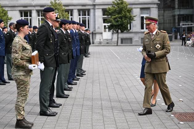 Graduation Ceremony for Final-Year Officer Cadets at the Royal Military Academy 2026 BRUSSELS, BELGIUM - AUGUST 27 : Graduation Ceremony for Final-Year Officer Cadets at the Royal Military Academy. King Philippe, Queen Mathilde, and Her Royal Highness Princess Elisabeth attended the graduation ceremony for final-year officer cadets at the Royal Military Academy. Graduates from the 176th Polytechnic Class, the 162nd Class in Social and Military Sciences (to which Prince Gabriel belongs), and various classes from the Special Division were honored during the ceremony on August 27, 2026 in Brussels, Belgium, 27 08 2026 Brussels Belgium  Copyright: xDidierxLebrunx