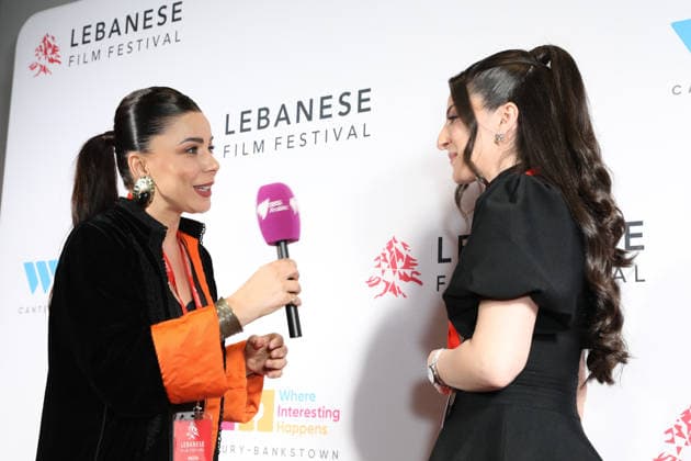 August 27, 2026: PETRA TAOK interviews Festival Founder JESSICA ZEAIT at the Lebanese Film Festival Australia 2026 Opening Night at the Bryan Brown Theatre on August 27, 2026 in Sydney, NSW Australia  - ZUMAa155 20260827_aaa_a155_029 Copyright: xChristopherxKhouryx