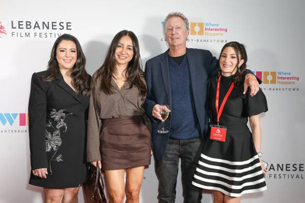 August 27, 2026: Festival Founders JULIA LATTOUF (L), JESSICA ZEAIT (R), ANTOINETTE LATTOUF (2nd L) and BRYAN BROWN (2nd R) attend the Lebanese Film Festival Australia 2026 Opening Night at the Bryan Brown Theatre on August 27, 2026 in Sydney, NSW Australia  - ZUMAa155 20260827_aaa_a155_064 Copyright: xChristopherxKhouryx