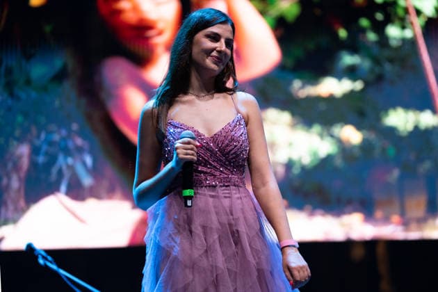 Salerno Pitti Pizza and Friends 2026 in Salerno, Italy - 27 Aug 2026 Marika Infante from Four Ladies (emerging artist) performs live at Piazza della Libertà during the Salerno Pitti Pizza and Friends 2026. Pitti Pizza & Friends is an event held in Salerno from August 25 to 30, 2026, combining gastronomic culture with live shows and music. Salerno Italy Copyright: xAndreaxGulíx xSOPAxImagesx AGULI_PittiPizza2026_27AUG(73)