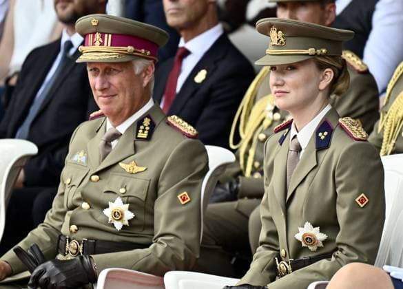 King Philippe - Filip of Belgium; Crown Princess Elisabeth and +pictured during the graduation ceremony for cadets at the Royal Military Academy (RMA), in Brussels, on Friday 28 August 2026. Graduates of the 176th Polytechnic Class, the 162nd Class in Social and Military Sciences to which the Prince belongs and various classes of the Special Division are honored during the ceremony.  ERICxLALMAND 184537692
