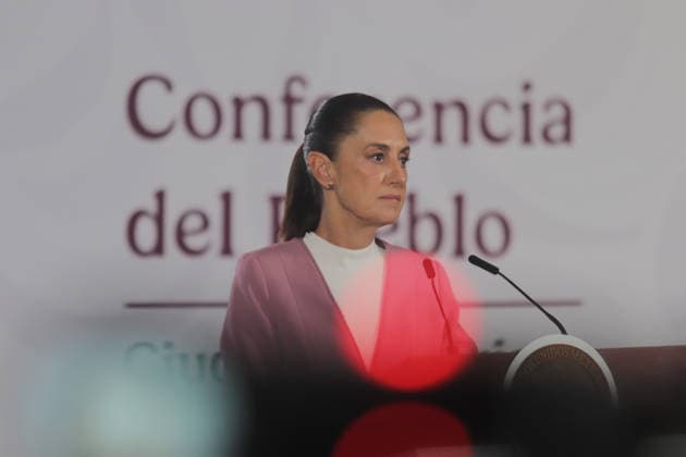 Mexico™s President Claudia Sheinbaum Holds Briefing Mexico™s President Claudia Sheinbaum Pardo speaks during her daily news conference at National Palace. on August 28, 2026 in Mexico City, Mexico. (Photo by Carlos Santiago Eyepix Group) Copyright: xCarlosxSantiago xEyepixxGroupx CS_28082026_196424