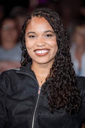 MDR - Riverboat. Kugelstoß-Olympiasiegerin Yemisi Mabry anläßlich der Aufzeichnung der MDR - Talkshow Riverboat am 28.08.2026 in der Mediacity Leipzig. 20260828SFL0047