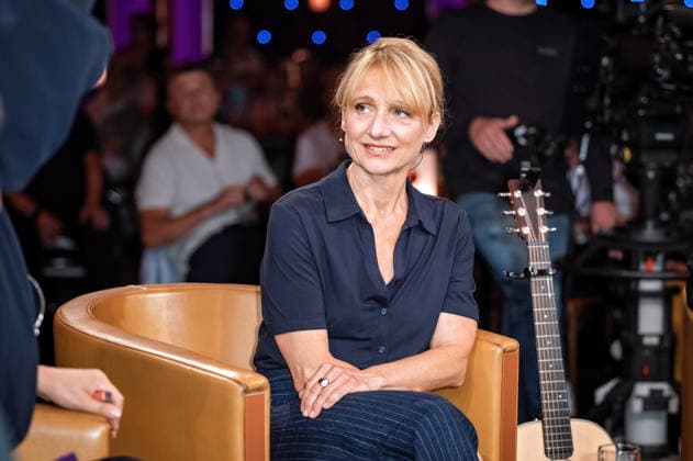 MDR - Riverboat. Schauspielerin Christina Große anläßlich der Aufzeichnung der MDR - Talkshow Riverboat am 28.08.2026 in der Mediacity Leipzig. 20260828SFL0056