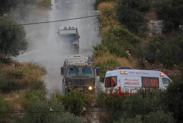 Three Palestinians killed in Israeli airstrike on a house in West Bank JENIN, WEST BANK, PALESTINE - AUGUST 28: Israeli military forces block medical and ambulance crews from entering the residential home and withhold the bodies of the victims following an attack on Haresh al-Saada area of Jenin, West Bank, Palestine on August 28, 2026. At least three Palestinians lost their lives after the attack. Nedal Eshtayah Anadolu Cenin Palestinian Territory, Occupied. Editorial use only. Please get in touch for any other usage.  Copyright: x2026xAnadoluxNedalxEshtayahx
