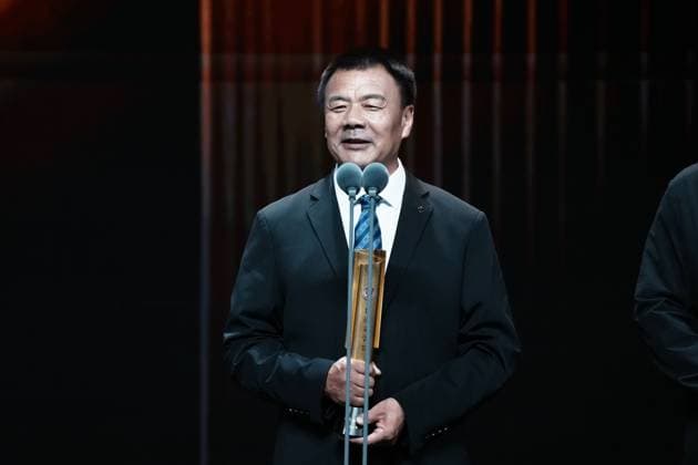 SHANGHAI, CHINA - AUGUST 28: Wang Jibing, known as the delivery poet , delivers an acceptance speech during the Lu Xun Literature Prize award ceremony on August 28, 2026 in Shanghai, China. The event marks the first time the awards have been presented in Shanghai, coinciding with the 90th anniversary of the death of writer Lu Xun. The Lu Xun Literature Prize, one of China s highest national literary honors, is awarded every four years across seven categories including fiction, poetry, and literary translation. Copyright: xChinaxNewsxServicex 111662745862