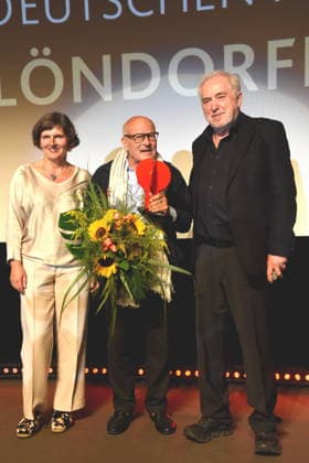 Film Rückkehr nach Montauk . Daniela Goetz Festivalintendantin Volker Schlöndorff Regisseur Filmvestival Ludwigshafen Ehrenpreistraeger Dr. Michael Goetz Laudator Festival Intendant Ludwigshafen 28.08.2026 am Rheinufer 22.Festival des Deutschen Films 2026 Foto Ludwigshafen