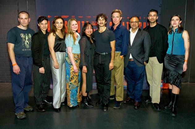 Gast, Sebastian Urzendowsky, Alev Irmak, Chen Emilie Yan, Julia Jentsch, Arnd Klawitter, Gast, Jorgo Narjes und Paulina Lorenz bei der Premiere des Kinofilms Staatsschutz im Cinenova. Köln, 28.08.2026
