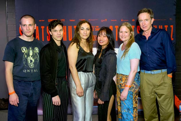 Gast, Sebastian Urzendowsky, Alev Irmak, Chen Emilie Yan, Julia Jentsch und Arnd Klawitter bei der Premiere des Kinofilms Staatsschutz im Cinenova. Köln, 28.08.2026