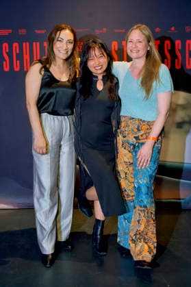 Alev Irmak, Chen Emilie Yan und Julia Jentsch bei der Premiere des Kinofilms Staatsschutz im Cinenova. Köln, 28.08.2026