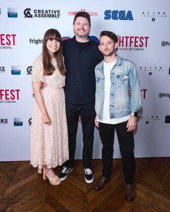 World Premiere Of Dead Reset on Saturday 29 August 2026 Lyndsey Craine, Stewart Sparke, Daniel Thrace attends the media wall for the World Premiere Of Dead Reset during Tubi Frightfest 2026 on Saturday 29 August 2026 at Odeon Luxe Leicester Square, London. ., Credit:Julie Edwards Avalon  Copyright: xJuliexEdwardsx xAvalonx 1129090862