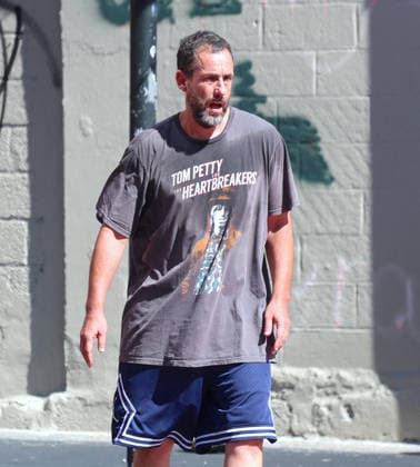 Adam Sandler playing basketball in New York Actor Adam Sandler is playing basketball with friends in New York on August 29, 2026. Adam will turn 60 years old on September 9th. Photo by Dylan Travis ABACAPRESS.COM New York NY  Copyright: xDylanxTravis ABACAx