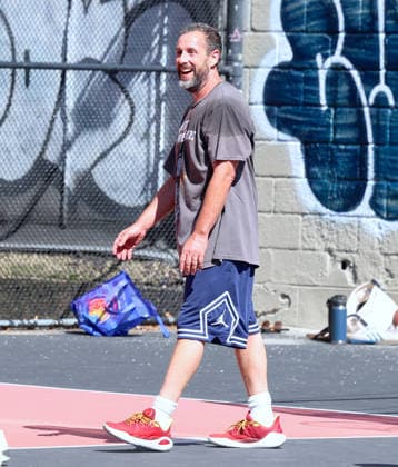 Adam Sandler playing basketball in New York Actor Adam Sandler is playing basketball with friends in New York on August 29, 2026. Adam will turn 60 years old on September 9th. Photo by Dylan Travis ABACAPRESS.COM New York NY  Copyright: xDylanxTravis ABACAx