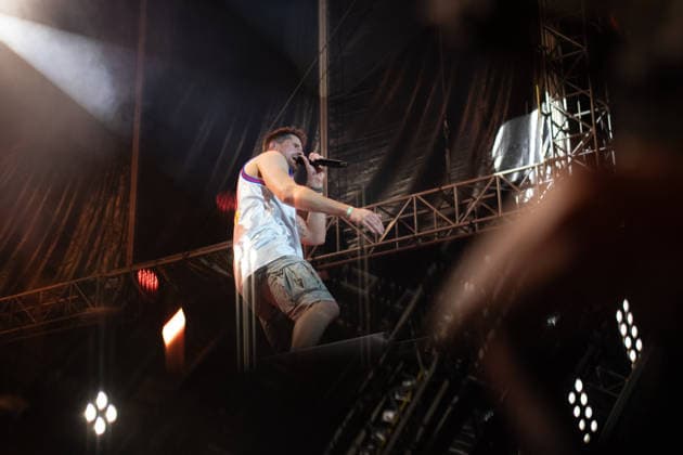 Der deutsche Sänger Vincent Stein alias Beatzarre von der Band SDP bei seinem Auftritt auf dem Superbloom Festival im Olympiapark in München am 29.08.2026. München Olympiapark Bayern Deutschland