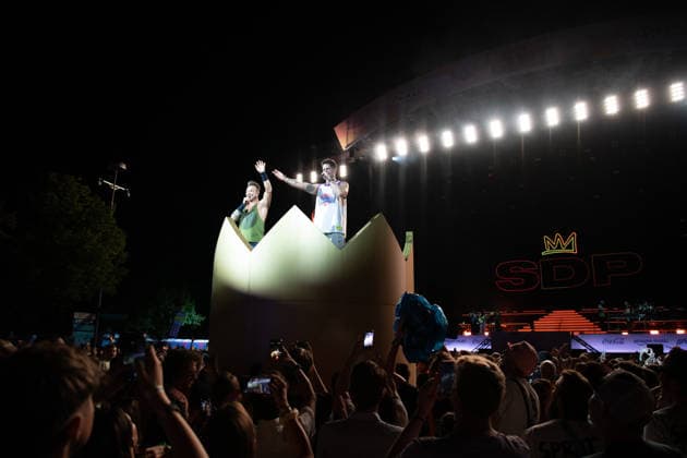Die deutsche Band SDP bei ihrem Auftritt auf dem Superbloom Festival im Olympiapark in München am 29.08.2026. München Olympiapark Bayern Deutschland