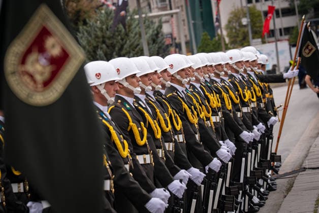 Ankara marks 104th anniversary of Victory Day with ceremonial march ANKARA, TURKIYE - AUGUST 30: Military personnel and ceremonial units participate in a traditional Victory Day parade march from the Grand National Assembly of Turkiye (TBMM) to the First Parliament building in Ulus to mark the 104th anniversary of August 30 Victory Day in Ankara, Turkiye, on August 30, 2026. Citizens gathered along the parade route waving national flags to celebrate the historic military triumph. Betul Abali Anadolu Ankara Turkey. Editorial use only. Please get in touch for any other usage.  Copyright: x2026xAnadoluxBetulxAbalix