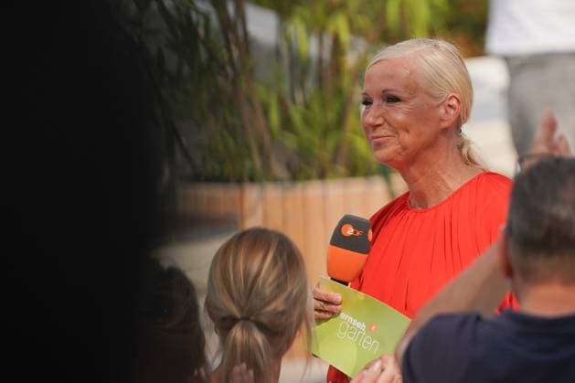 ZDF-Fernsehgarten 2026. Andrea (Kiwi) Kiewel im ZDF Fernsehgarten mit dem Motto Schlagerparty am 30.08.2026 in Mainz. Mainz ZDF Fernsehgarten Rheinland-Pfalz