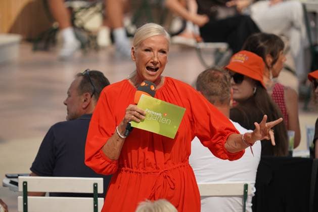 ZDF-Fernsehgarten 2026. Andrea (Kiwi) Kiewel im ZDF Fernsehgarten mit dem Motto Schlagerparty am 30.08.2026 in Mainz. Mainz ZDF Fernsehgarten Rheinland-Pfalz