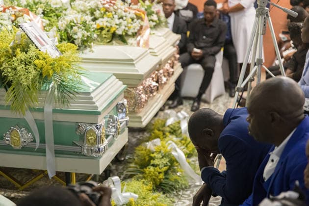 Funeral for victims of deadly attack in Haiti s Kenscoff PORT-AU-PRINCE, HAITI - AUGUST 30: Mourners attend the funeral of Arnold Jean Jacques, Eudrace Jean Jacques, Drasson Jean Jacques and Patricia Metellus at the Conservative Baptist Church in Kenscoff, Haiti, on August 30, 2026. The four were among the victims killed during an attack in Kenscoff on the night of August 23 into August 24, when gunmen reportedly broke into their homes and shot them dead. Guerinault Louis Anadolu Port-au-prince Haiti. Editorial use only. Please get in touch for any other usage.  Copyright: x2026xAnadoluxGuerinaultxLouisx