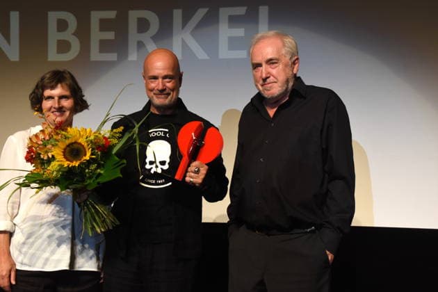 Daniela Goetz Festivalintendantin Christian Berkel Schauspieler Festivalpreistraeger fuer Schauspielkunst 2026 Dr. Michael Goetz Laudator Festivalintendan Ludwigshafen 30..08.2026 am Rheinufer 22.Festival des Deutschen Films 2026 Foto Ludwigshafen