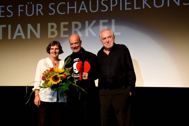 Daniela Goetz Festivalintendantin Christian Berkel Schauspieler Festivalpreistraeger fuer Schauspielkunst 2026 Dr. Michael Goetz Laudator Festivalintendan Ludwigshafen 30..08.2026 am Rheinufer 22.Festival des Deutschen Films 2026 Foto Ludwigshafen