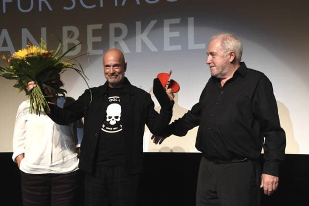 Daniela Goetz Festivalintendantin Christian Berkel Schauspieler Festivalpreistraeger fuer Schauspielkunst 2026 Dr. Michael Goetz Laudator Festivalintendan Ludwigshafen 30..08.2026 am Rheinufer 22.Festival des Deutschen Films 2026 Foto Ludwigshafen