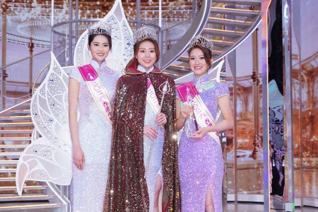 HONG KONG, CHINA - AUGUST 30: First runner-up Ada Tang, Miss Hong Kong 2026 Bernice Yuen, second runner-up Scarlett Li pose at the Miss Hong Kong 2026 pageant on August 30, 2026 in Hong Kong, China.  Copyright: xVCGx 111663131006