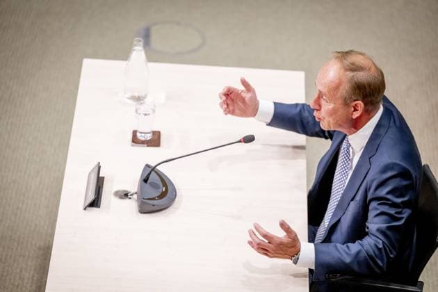 THE HAGUE Kees van der Staaij during the public hearings of the parliamentary inquiry committee into the coronavirus policy. During the coronavirus period, he was a Member of Parliament and party leader for the SGP. ROBIN UTRECHT ANP netherlands out - belgium out  Copyright: xx x566680325x originalFilename: 566680325.jpg