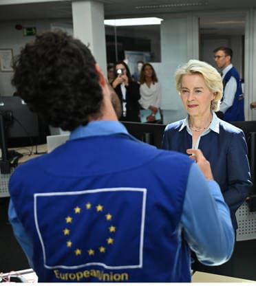 Ursula von der Leyen and Commissioner Hadja Lahbib inspect ERCC operations in Brussels BRUSSELS, BELGIUM - AUGUST 31: European Commission President Ursula von der Leyen and European Commissioner for Equality, Preparedness and Crisis Management Hadja Lahbib visit the Emergency Response Coordination Centre (ERCC) in Brussels, Belgium, on August 31, 2026. Von der Leyen and Lahbib received a comprehensive briefing on the center s operational coordination, civil protection mechanisms, and disaster response strategies before delivering a joint statement to members of the press. Dursun Aydemir Anadolu Brussels Belgium. Editorial use only. Please get in touch for any other usage.  Copyright: x2026xAnadoluxDursunxAydemirx