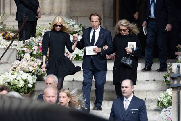 Mathilde Favier Funeral - Paris RL Catherine Deneuve, Claudia Schiffer during the funeral of Mathilde Favier, director of public relations for Christian Dior Couture, at the Saint-Sulpice church in Paris, France, on August 31, 2026. She died in a car accident with her partner, French producer Nicolas Altmayer, on August 17, aged 57 and 61, respectively. Photo by Raphael Lafargue ABACAPRESS.COM Paris France Copyright: xLafarguexRaphael ABACAx