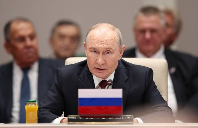 Kyrgyzstan SCO Summit 9232340 01.09.2026 Russian President Vladimir Putin attends a session of the Shanghai Cooperation Organization (SCO) summit in Bishkek, Kyrgyzstan. Petr Kovalev Sputnik Bishkek Kyrgyzstan  Copyright: xPetrxKovalevx