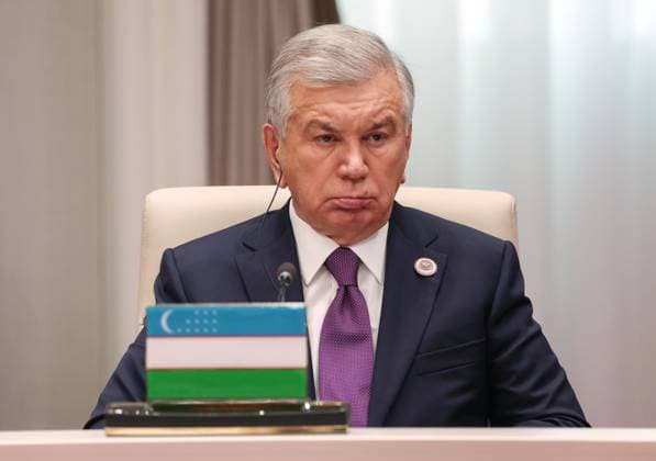 Kyrgyzstan SCO Summit 9232376 01.09.2026 Uzbek President Shavkat Mirziyoyev attends a session of the Shanghai Cooperation Organization (SCO) summit in Bishkek, Kyrgyzstan. Vyacheslav Prokofiev Sputnik Bishkek Kyrgyzstan  Copyright: xVyacheslavxProkofievx